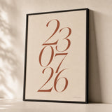 Wedding Date Personalized Poster — Personalized wedding date elegant Playfair Display italic, premium hero shot, Atelier Poster