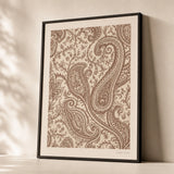 Hand-Drawn Henna Detail Poster — Hand-drawn henna paisley and vine pattern in deep umber, premium hero shot, Atelier Poster