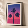 Miami Palms Neon 80s Poster