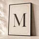 Family Initial Monogram Poster — Personalized family initial monogram elegant serif classical, premium hero shot, Atelier Poster
