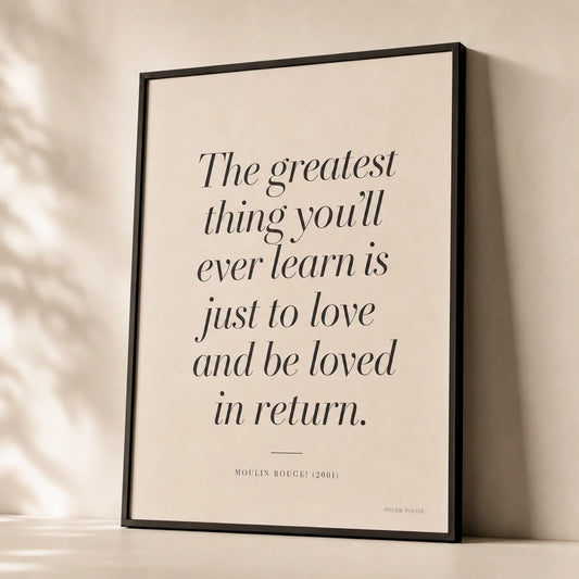 Custom Movie Quote Poster — Personalized movie quote excerpt elegant Playfair italic, premium hero shot, Atelier Poster
