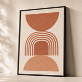 All Terracotta Tonal Three Gallery Poster — Three-print all-terracotta tonal monochromatic graduated set, premium hero shot, Atelier Poster