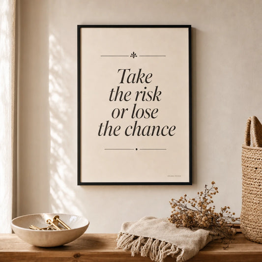 Custom Phrase Decorative Poster — Personalized custom phrase decorative Playfair italic ornament, lifestyle in interior, Atelier Poster