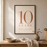 Anniversary Years Number Custom Poster — Personalized anniversary years number elegant serif milestone, lifestyle in interior, Atelier Poster