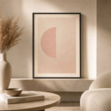 Pale Pink Half-Moon Soft Poster — Pale pink half-moon soft pastel feminine minimalist, lifestyle in interior, Atelier Poster