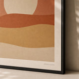 Oversized Desert Sunset Poster — Oversized desert sunset abstract landscape warm horizon, close-up detail of print, Atelier Poster