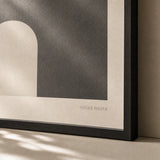 All Charcoal Tonal Three Gallery Poster — Three-print all-charcoal tonal sophisticated graduated dark, close-up detail of print, Atelier Poster