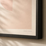 Pale Pink Half-Moon Soft Poster — Pale pink half-moon soft pastel feminine minimalist, close-up detail of print, Atelier Poster