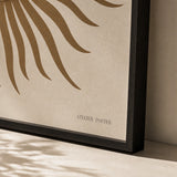 Bohemian Brass Sun Mirror Poster — Traditional brass sun mirror with radiating rays illustration, close-up detail of print, Atelier Poster