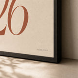 Wedding Date Personalized Poster — Personalized wedding date elegant Playfair Display italic, close-up detail of print, Atelier Poster