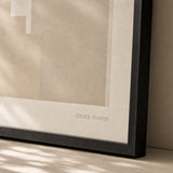 All Cream Tonal Three Gallery Poster — Three-print all-cream tonal serene graduated neutral set, close-up detail of print, Atelier Poster