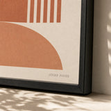 All Terracotta Tonal Three Gallery Poster — Three-print all-terracotta tonal monochromatic graduated set, close-up detail of print, Atelier Poster