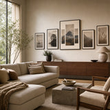 Statement Mountain Flanking Gallery Poster — Statement mountain landscape with two flanking horizon set, wide room display, Atelier Poster