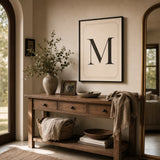 Family Initial Monogram Poster — Personalized family initial monogram elegant serif classical, wide room display, Atelier Poster