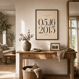 Anniversary Date Custom Poster — Personalized anniversary date elegant Playfair serif milestone, wide room display, Atelier Poster